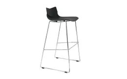 Kite Polyprop Bar Stool with Chrome Sleighbase (Each) - Black