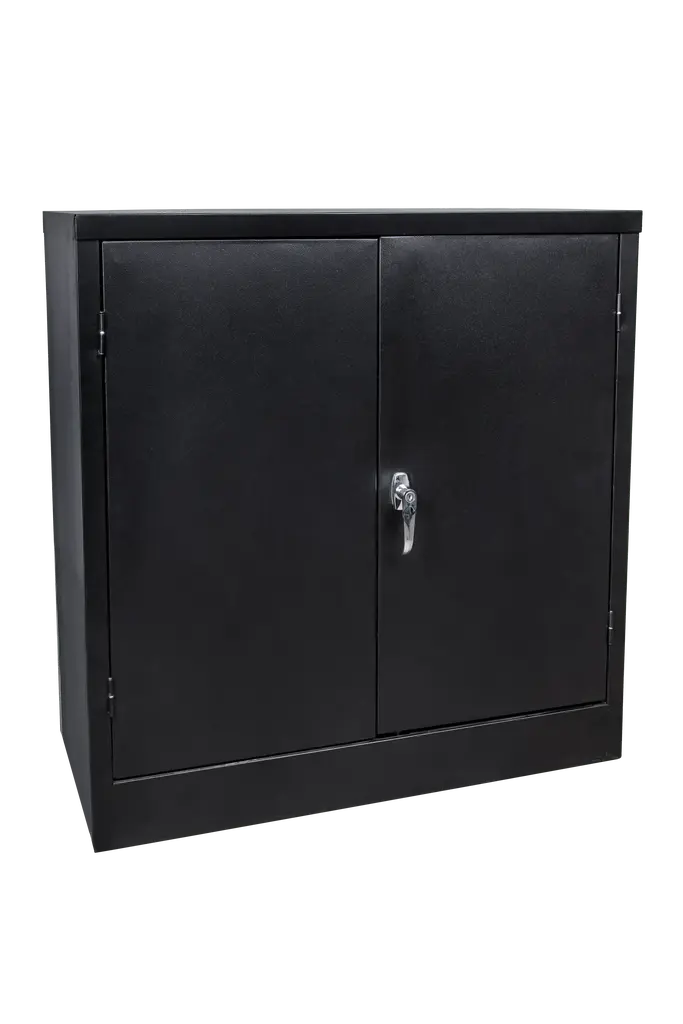 Stationery Cupboard, 2 Shelves (900Hx900Wx450D) - Black