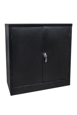 Stationery Cupboard 900Hx900Wx450D- Including 2 Shelves - Black
