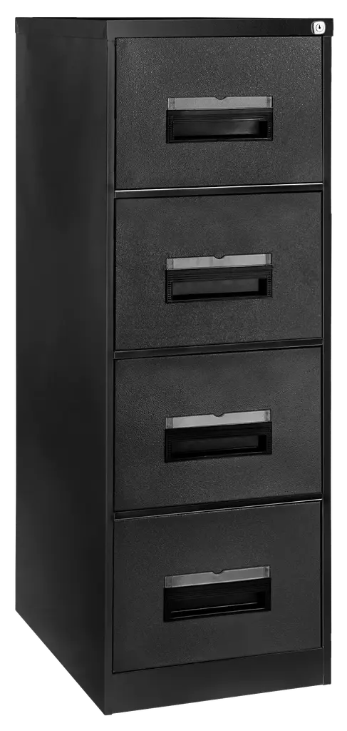 Filing cabinet, 4 Drawer (1320Hx470Wx630D) - Black