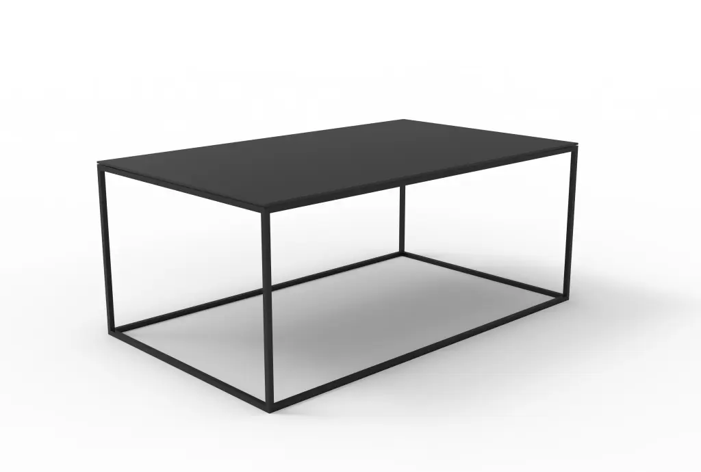 Enzo Black Steel Top & Frame Coffee Table - 1000 (W) x 600 (D) x 410 (H) - Black