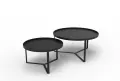 Axa Black Steel Top & Frame Small Round Coffee Table - 600 Dia x 360 (H) - Black image