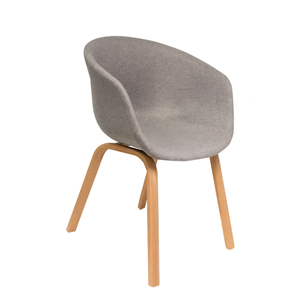 Nova On Wooden Legs - Fully Upholstered - Grey - Grey