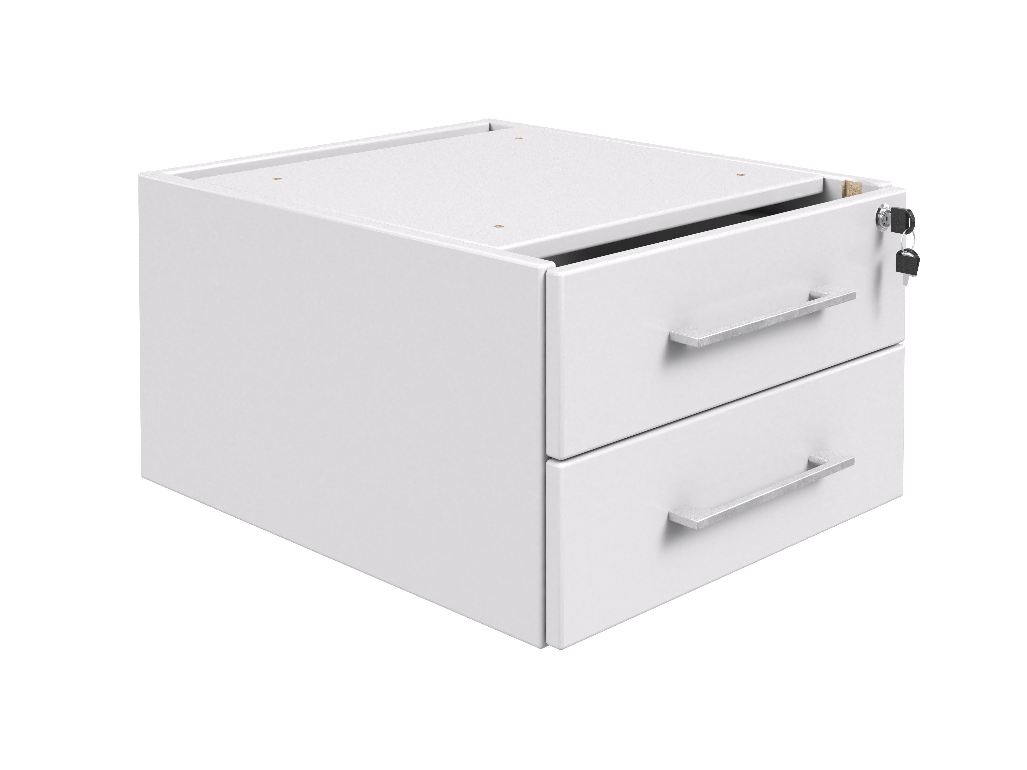 Top Drawer Lock Fitted Pedestal - 3 Standard Drawers - Drop In Pen