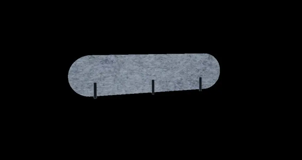 Frameless Oval Acoustic Screen - 600 x 500(H) - Light Grey