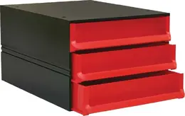 Bantex Texo Modular 3 Drawer Storage System - Red