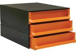 Bantex Texo Modular 3 Drawer Storage System - Orange