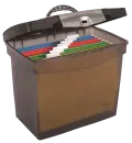 Portable Suspension File Box Lockable Includes 8 X A4 Files - Black image