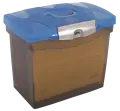 Portable Suspension File Box Lockable Includes 8 X A4 Files - Cobalt Blue image