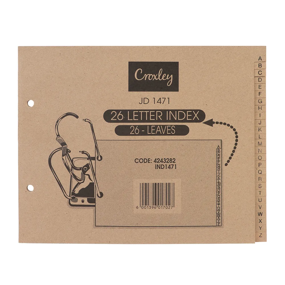 Croxley Leverarch Kraft File Dividers Printed Tab A-Z 210mm x