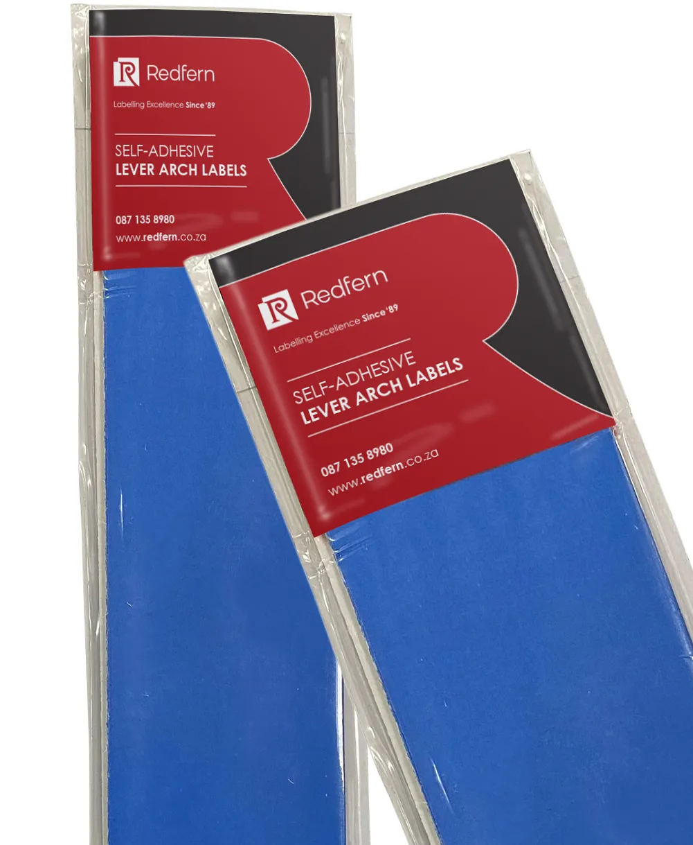 White Self Adhesive Lever Arch Labels A4 Flat Sheets Pack of 12 - Blue ...