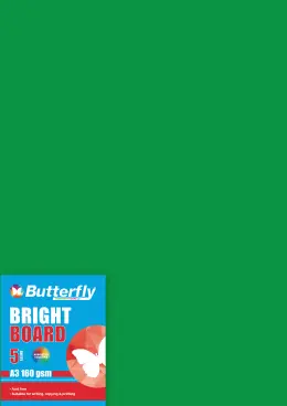 Bright Board, A3, 160gsm, Individual Colours - Green