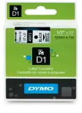 Dymo D1 Standard Removable Polyester Tape 12mmx7m (Each) - Black/White image