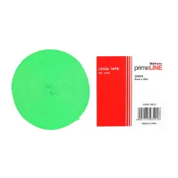 Waltons Legal Tape Green Cotton 6mmx20m W295