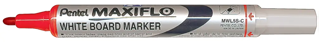 Pentel Maxiflo Whiteboard Marker, Fine Bullet Tip - Red