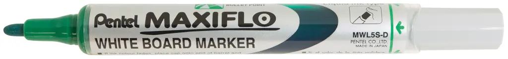 Pentel Maxiflo Whiteboard Marker, Fine Bullet Tip - Green