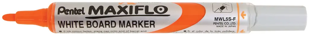 Pentel Maxiflo Whiteboard Marker, Fine Bullet Tip - Orange