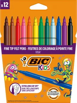 Bic Kids Visa Felt Pens 10 + 2 Pack of 12 905648