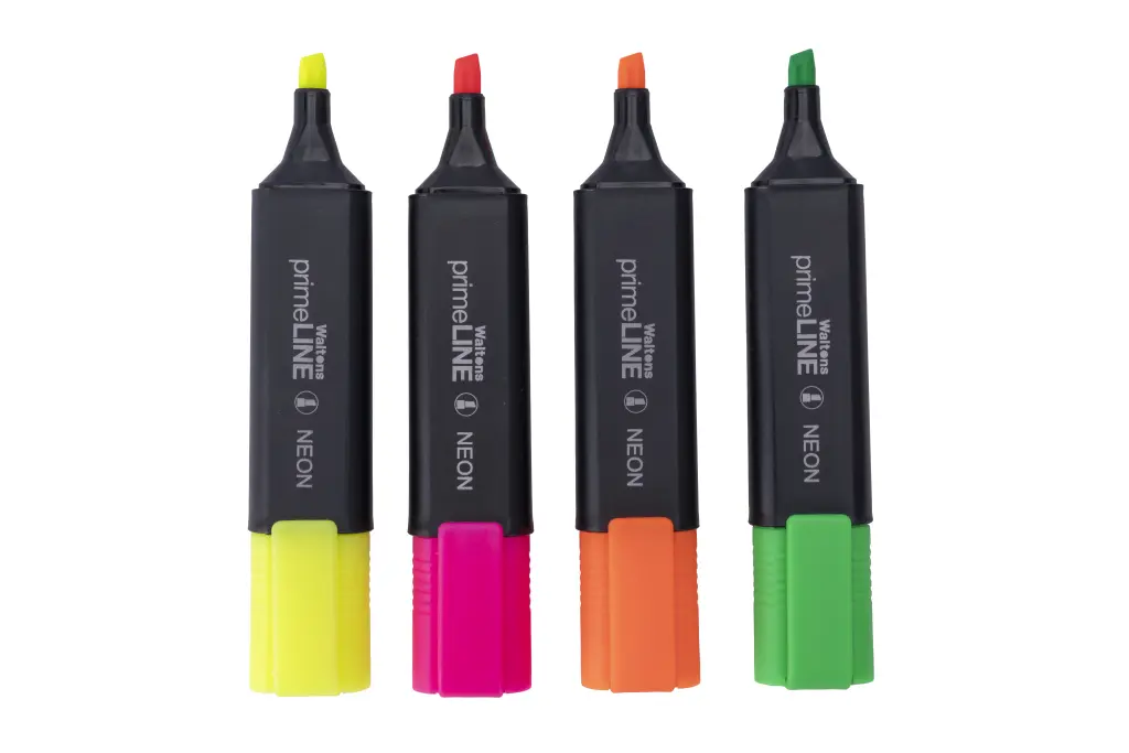 Waltons Primeline Highlighter Neon Assorted Set of 4