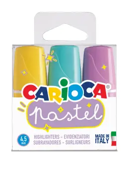 Carioca Pastel Highlighters Mini Transparent Box 43168 (Set 3)