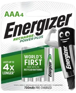 Energizer Recharge Powerplus AAA  4 Pack  700mAh (E300635802)