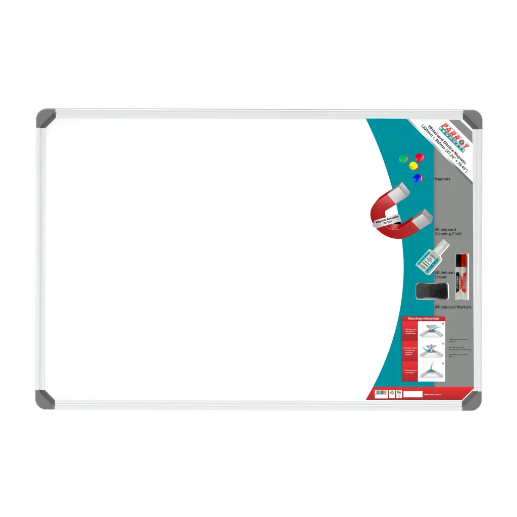 Parrot Slimline Magnetic Whiteboard, 1200mm x 900mm (BD1141A)