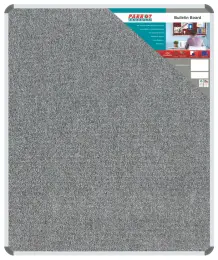 Parrot Bulletin Board Ribbed Aluminium Frame, 1200mm x 1000mm (BD0648) - Grey