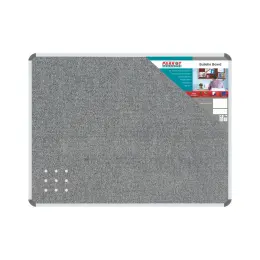 Parrot Bulletin Board Ribbed Aluminium Frame, 900mm x 600mm (BD0625) - Grey