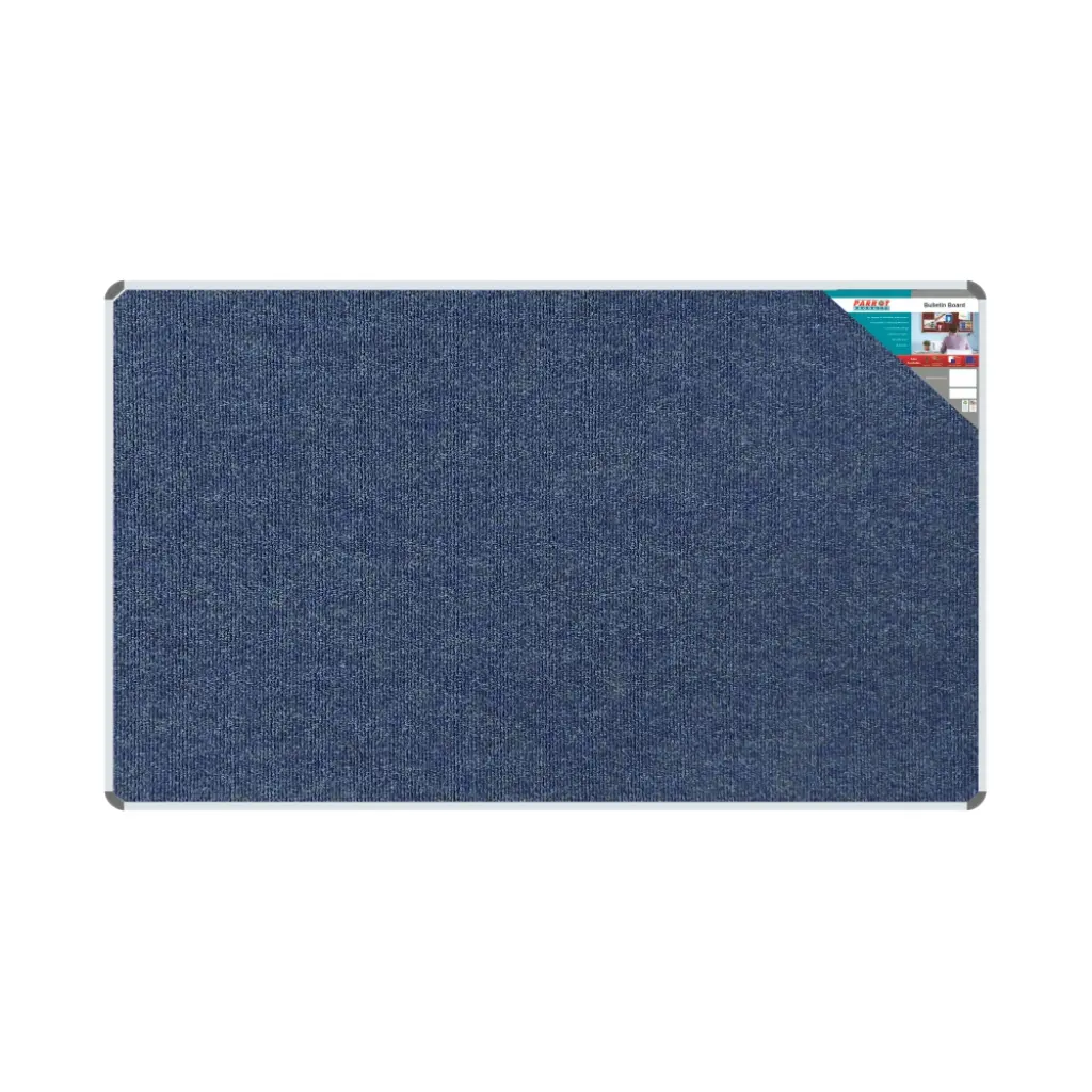 Parrot Bulletin Board Ribbed Aluminium Frame, 2000mm x 1200mm (BD0670) - Blue