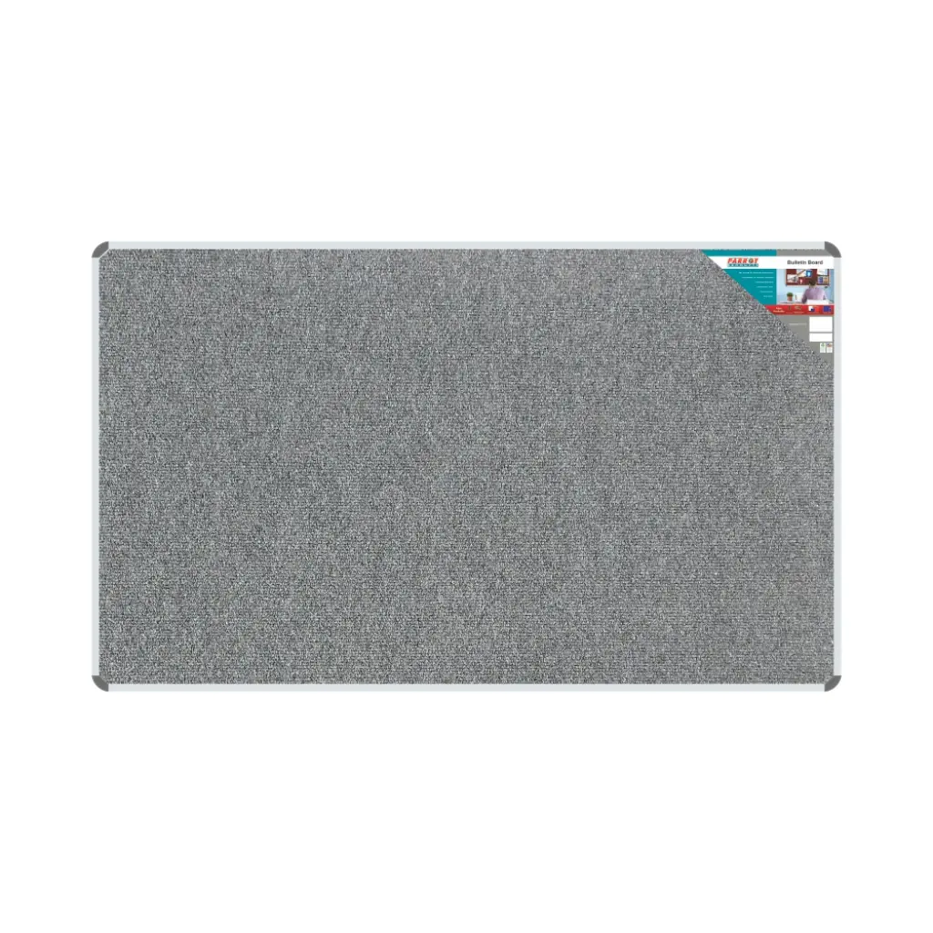Parrot Bulletin Board Ribbed Aluminium Frame, 2000mm x 1200mm (BD0670) - Grey