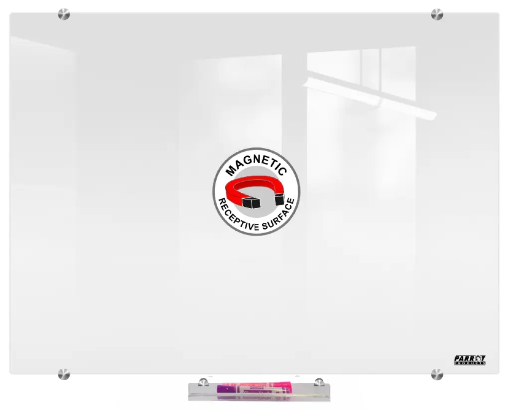 Parrot Glass Magnetic Whiteboard, 900mm x 600mm (BD1725)