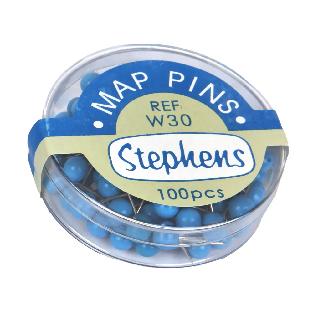 Waltons Primeline Map Pins W30 (Tube 100) - Blue | Waltons