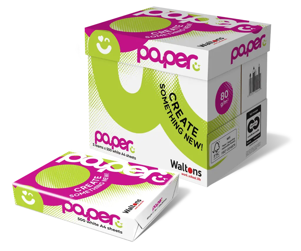 Waltons Copy Paper A4 80gsm Bond White Box (x5 reams)