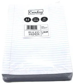 Croxley Ruled Paper (White), A4 240 Sheets, Feint & Margin