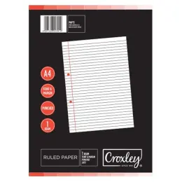 Ruled Paper, A4, Feint Ruled with Margin, Single Sheets, Punched