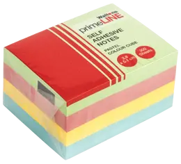 Waltons PrimeLine Pastel 4-Colour Memo Cube, Self Adhesive, 38mmx51mm (300 Sheets)