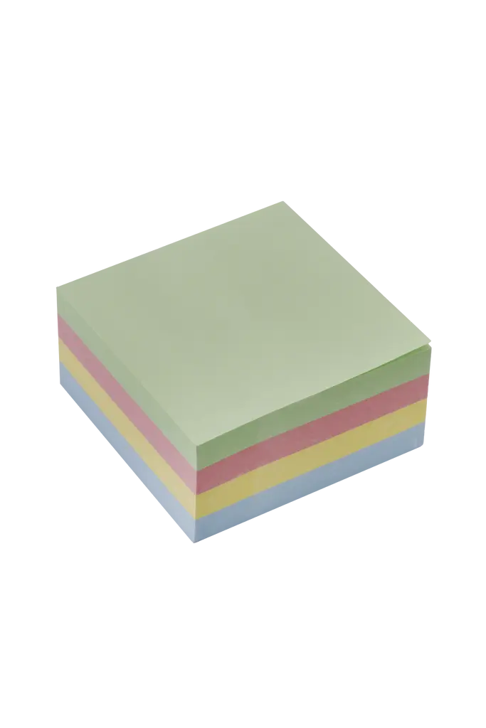 Waltons PrimeLine Pastel 4-Colour Memo Cube, Self Adhesive, 75mmx75mm (400 Sheets)