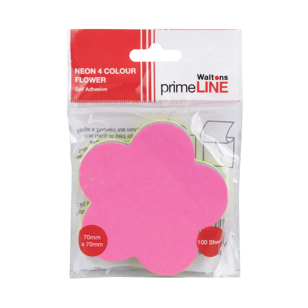 Waltons Primeline Flower Self Adhesive Sticky Notes