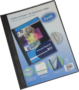 BANTEX Create A Cover Folder A4 PVC Clear Front B3210 - Black