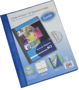 BANTEX Create A Cover Folder A4 PVC Clear Front B3210 - Blue
