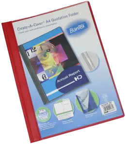 BANTEX Create A Cover Folder A4 PVC Clear Front B3210 - Red