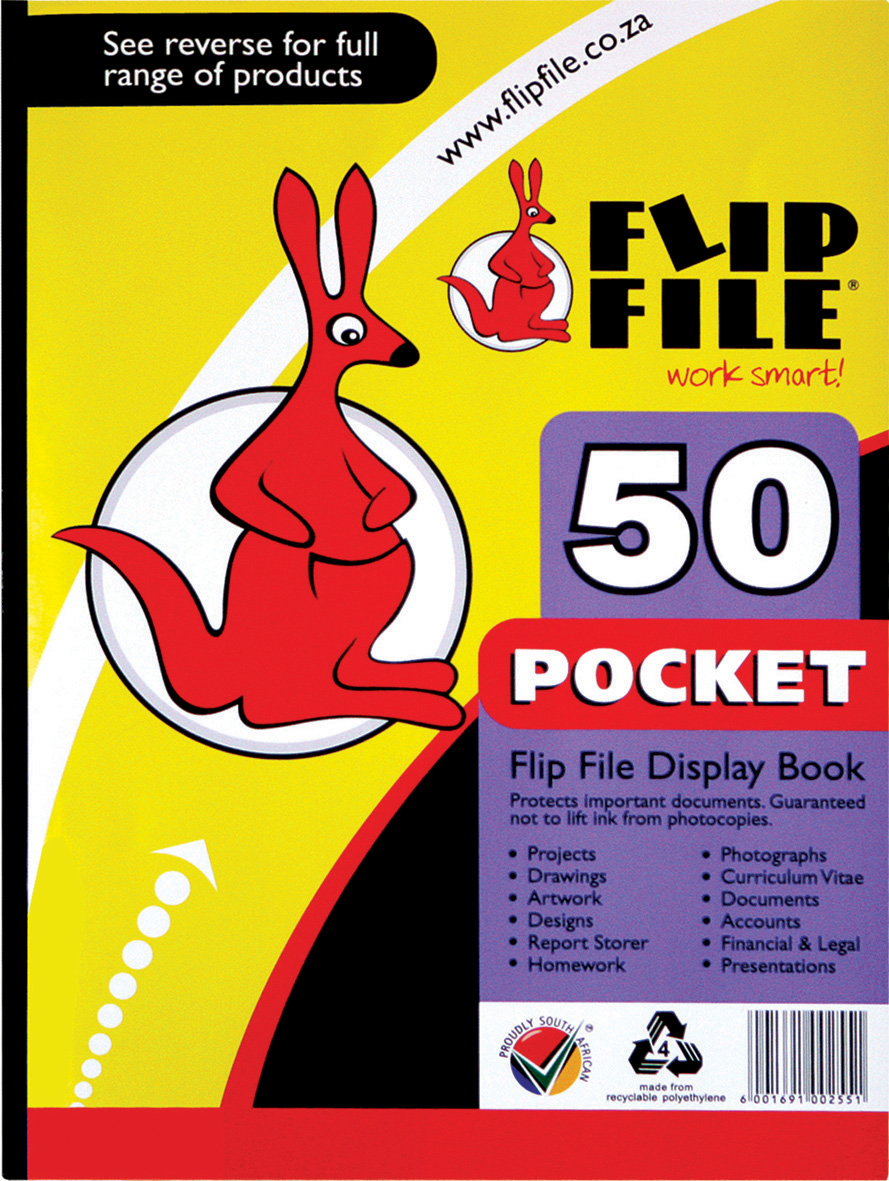Flip File Kangaroo Display File Book A4 50 Pocket BA11045 | Waltons