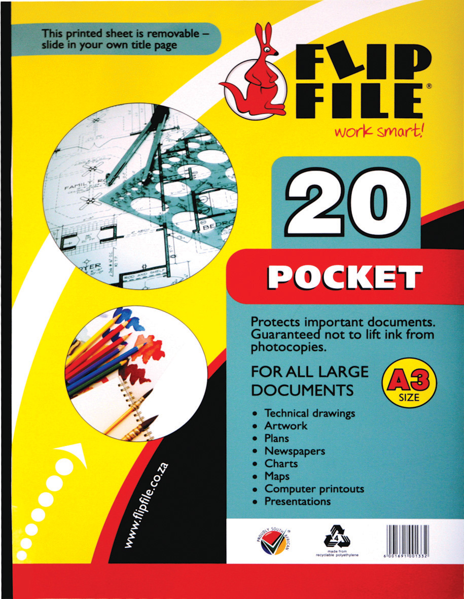 Flip File Kangaroo Display File Book A3 20 Pocket BA11032 | Waltons