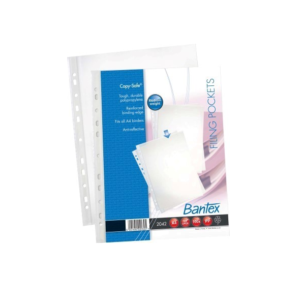 Bantex copysafe multi punched file pockets A4 2042 (Per 1) | Waltons