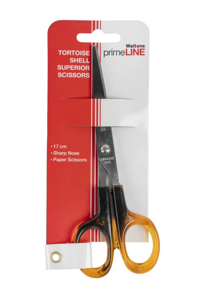 Waltons Primeline Tortoise Shell Handle Scissors, 17cm