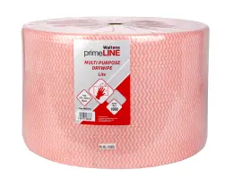 Waltons Primeline Multi Purpose Drywipe Lite 240x400mm 40gsm Jumbo (Roll 1000) - Red
