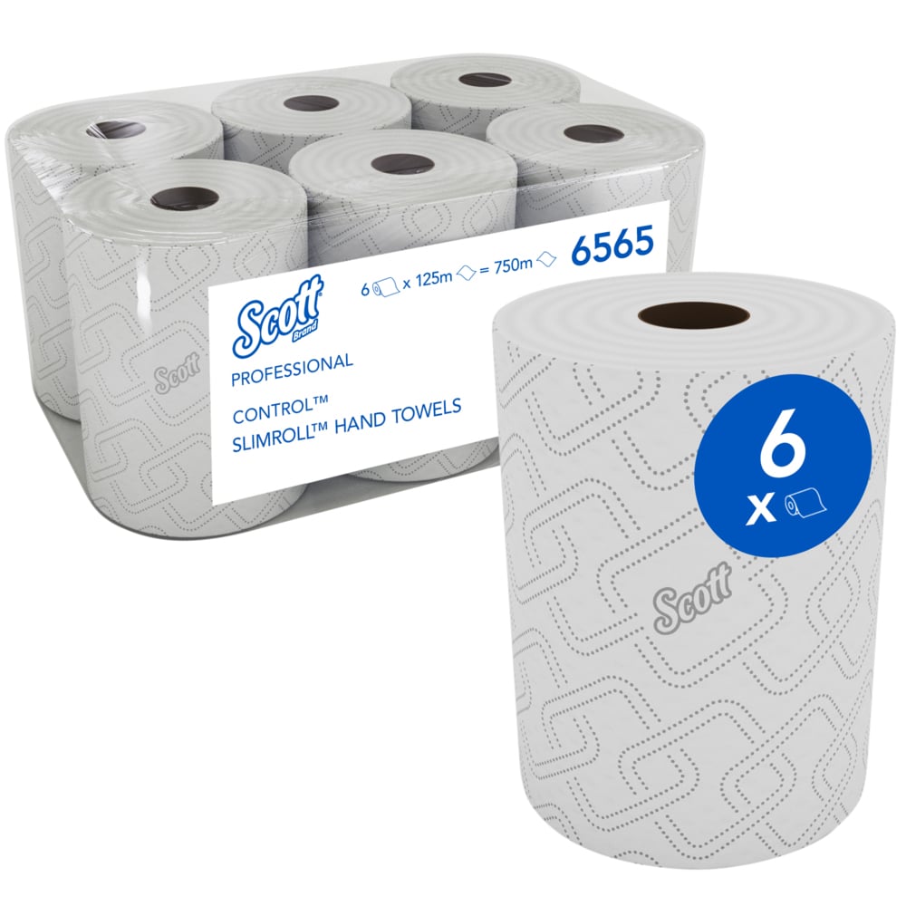 Scott Roll Control Slim Hand Towel White 1Ply Perforated 125m