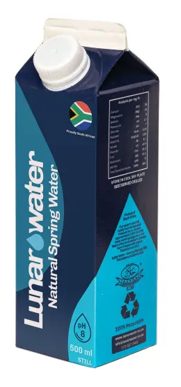 Lunar Natural Spring Boxed Water 500ml Still Pack 24 LW0001