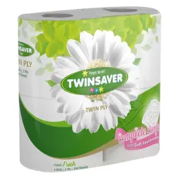 Twinsaver Luxury Toilet Tissue 350 Sheets 2 Ply Unwrapped 1320 (Pack 48)