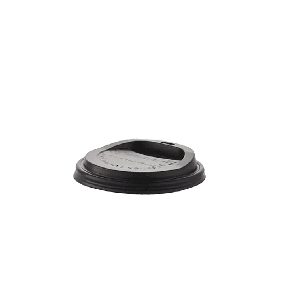 Green Home Compostable Hot Cup Lid White 350/500ml Pack 1000 - Black